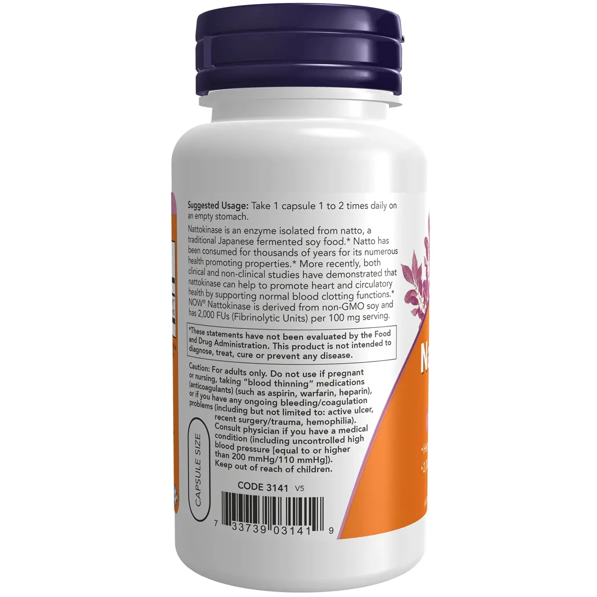NOW Foods Nattokinase 100 mg 240 VegiCaps (Pack of 2) | Promotes Circulatory Health with 2000 FU - view 3