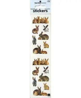 Paper House Productions ST-2221E Photo Real Stickypix Stickers, Bunnies, 2-Inch by 4-Inch Modules | Cartoon Animal Theme - view 2