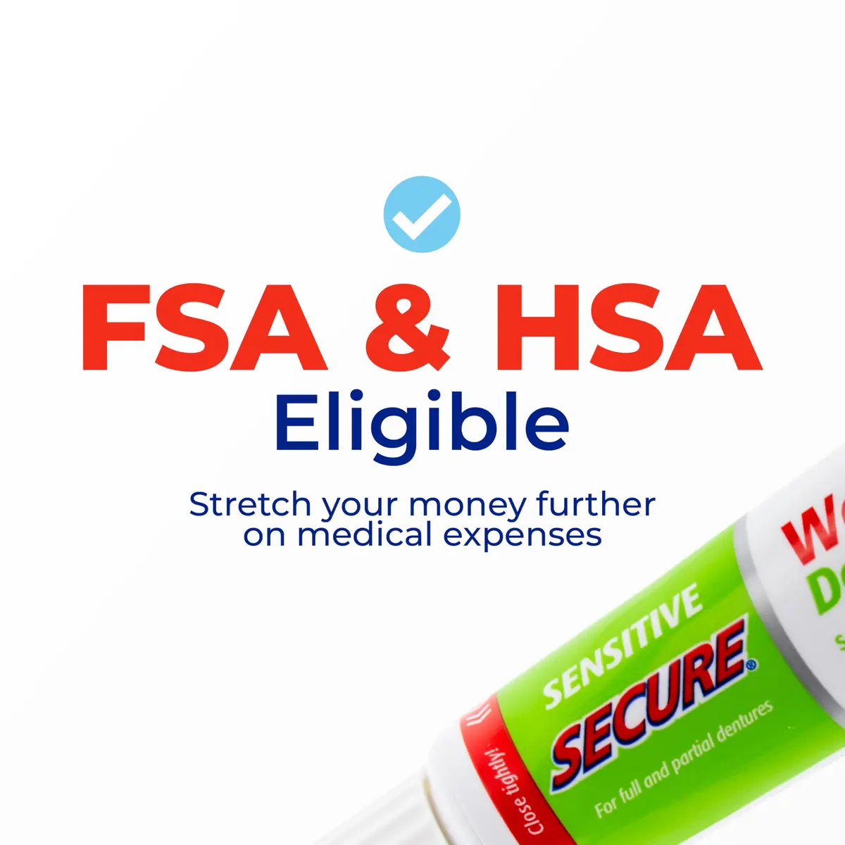 Secure Sensitive Denture Adhesive Cream, Zinc Free, 1.4 oz | Waterproof & Gentle for Sensitive Gums - view 7