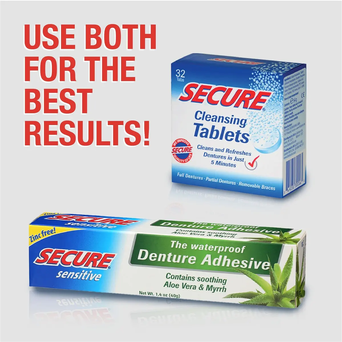 Secure Denture Bonding Adhesive, Zinc Free, 40 g | Waterproof, Long-Lasting Hold for Sensitive Gums - view 7