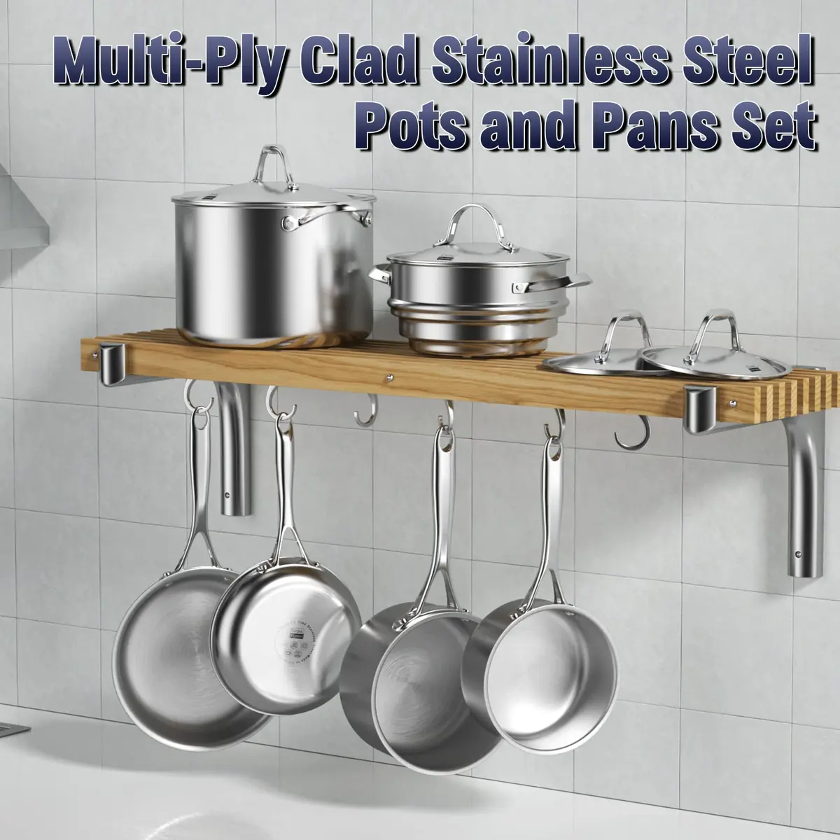 Cooks Standard Multi-Ply Clad Stainless Steel 10" Frying Pan, Heavy-Duty | Even Heat & Durable - view 7