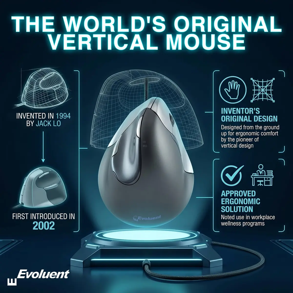 Evoluent Vertical Mouse VM4R Wired Ergonomic Mouse for Right Hand 10.7 cm (4.2 in) | Original Vertical Mouse Design - view 5