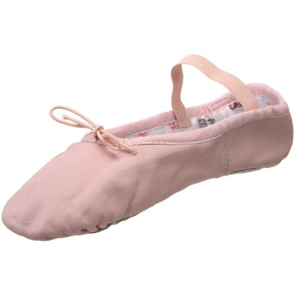 Bloch Girls' Bunnyhop Leather Ballet Shoe, Pink, 13 Wide | Elastic Full Sole for Young Dancers - main product image