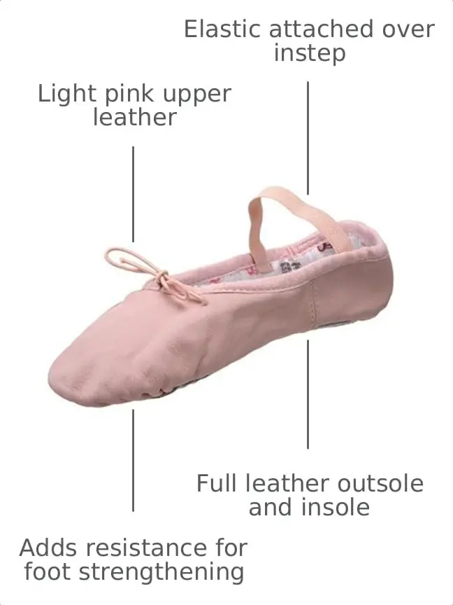 Bloch Bunnyhop Leather Ballet Shoe, Pink, 5.5 Wide Little Kid | Elastic, Leather Outsole - view 4