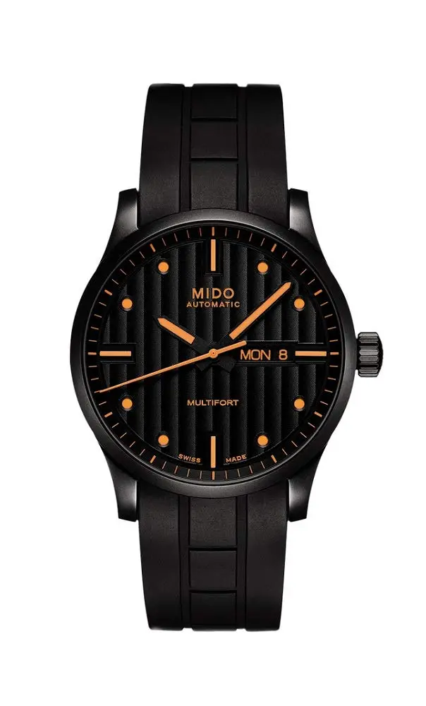 MIDO Multifort Gent Swiss Automatic Men's Watch - 42mm Black Dial & Rubber Strap - main product image