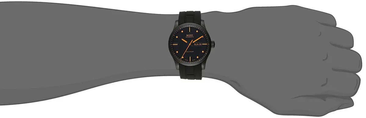 MIDO Multifort Gent Swiss Automatic Men's Watch - 42mm Black Dial & Rubber Strap - view 2
