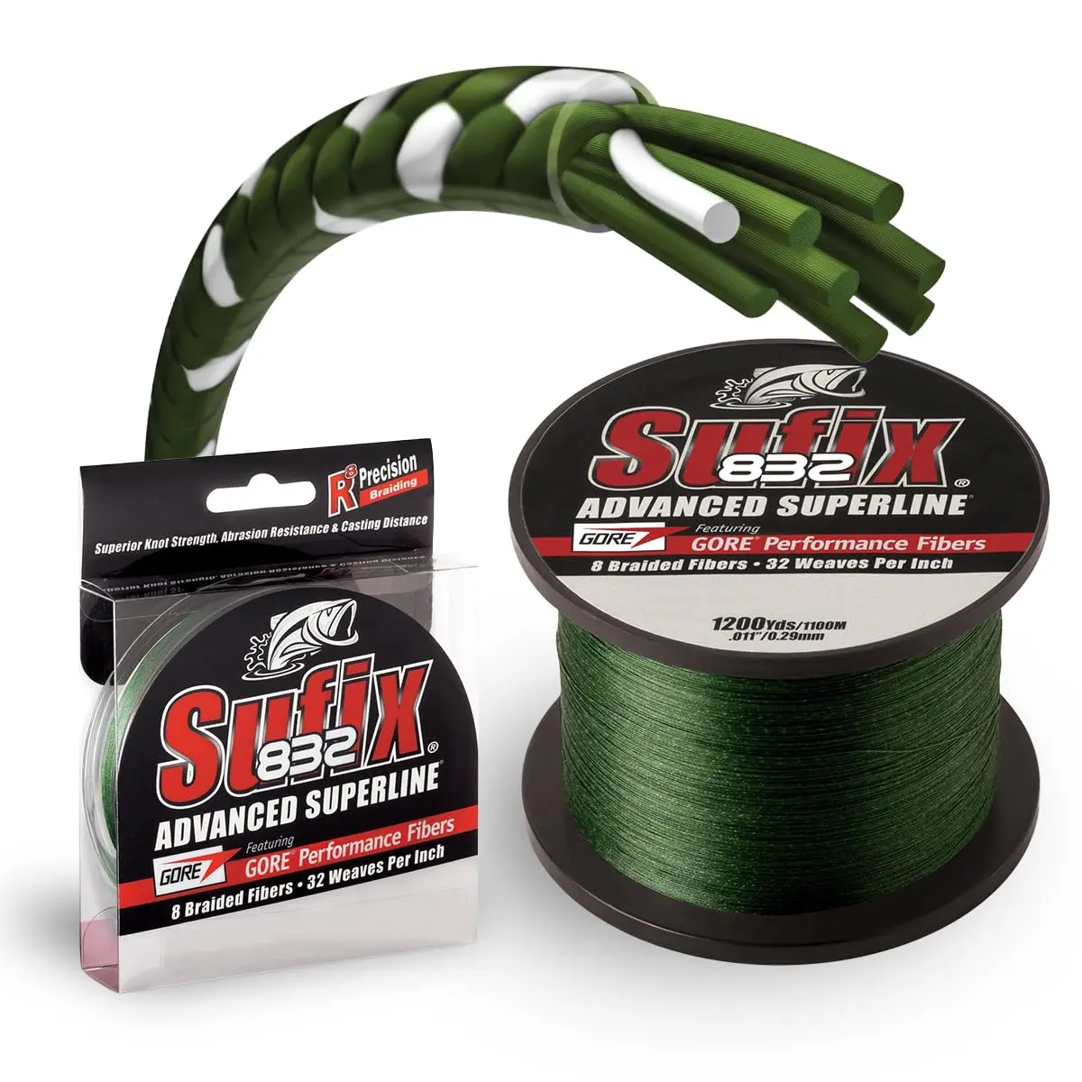 Sufix 832 Braided Fishing Line 20 lb Low Vis Green | Superior Strength & Durability (70-120 chars) - view 2