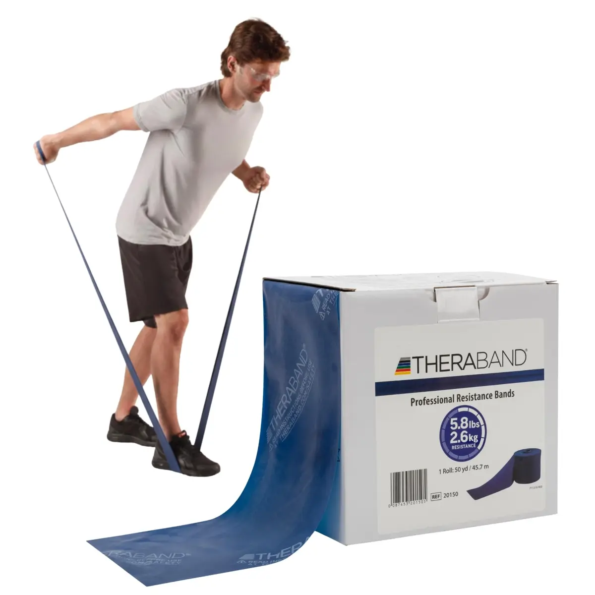 THERABAND Resistance Band, Exercise, Workout, Physical Therapy, Body, Blue | Customizable Latex Resistance for All Levels - main product image