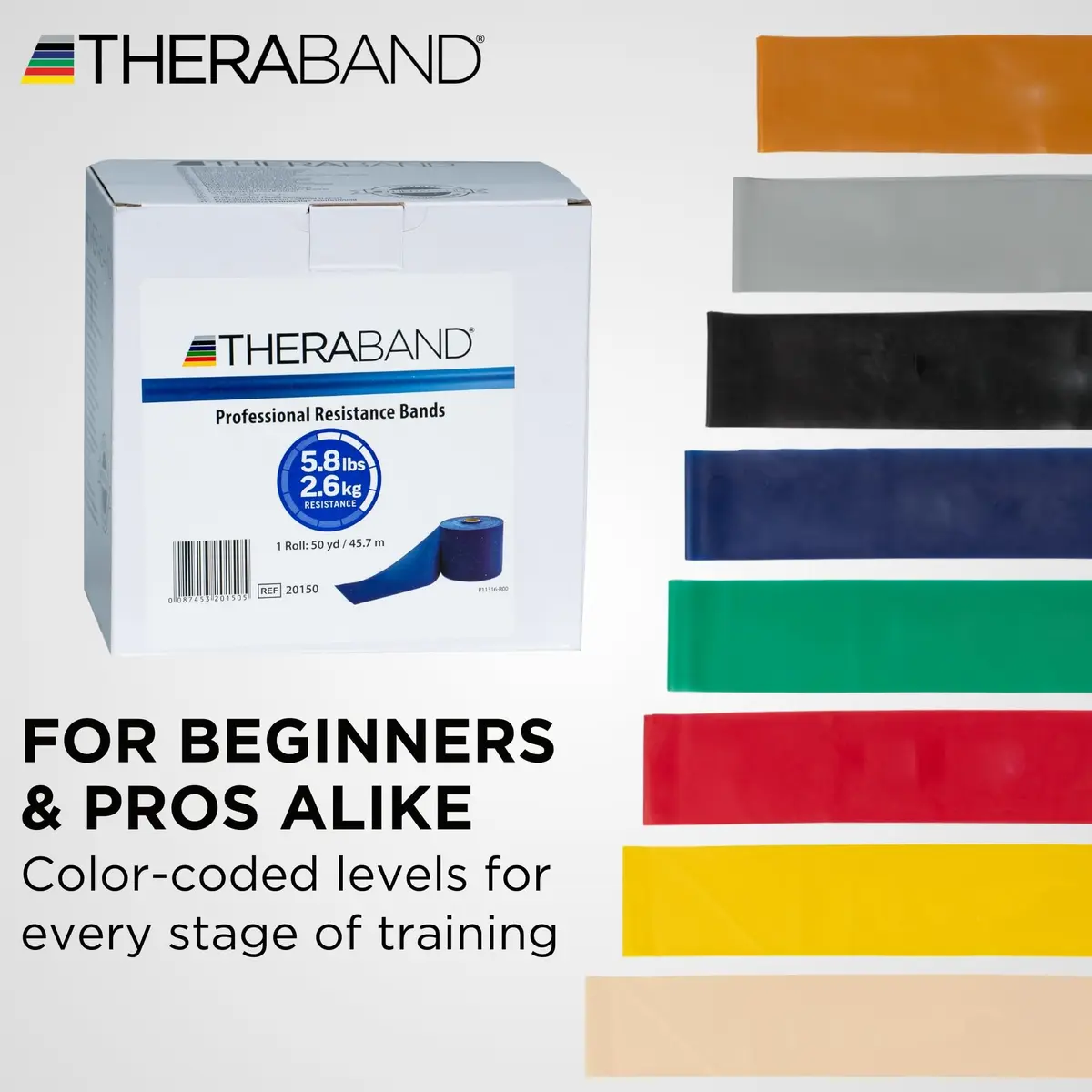 THERABAND Resistance Band, Exercise, Workout, Physical Therapy, Body, Blue | Customizable Latex Resistance for All Levels - view 7