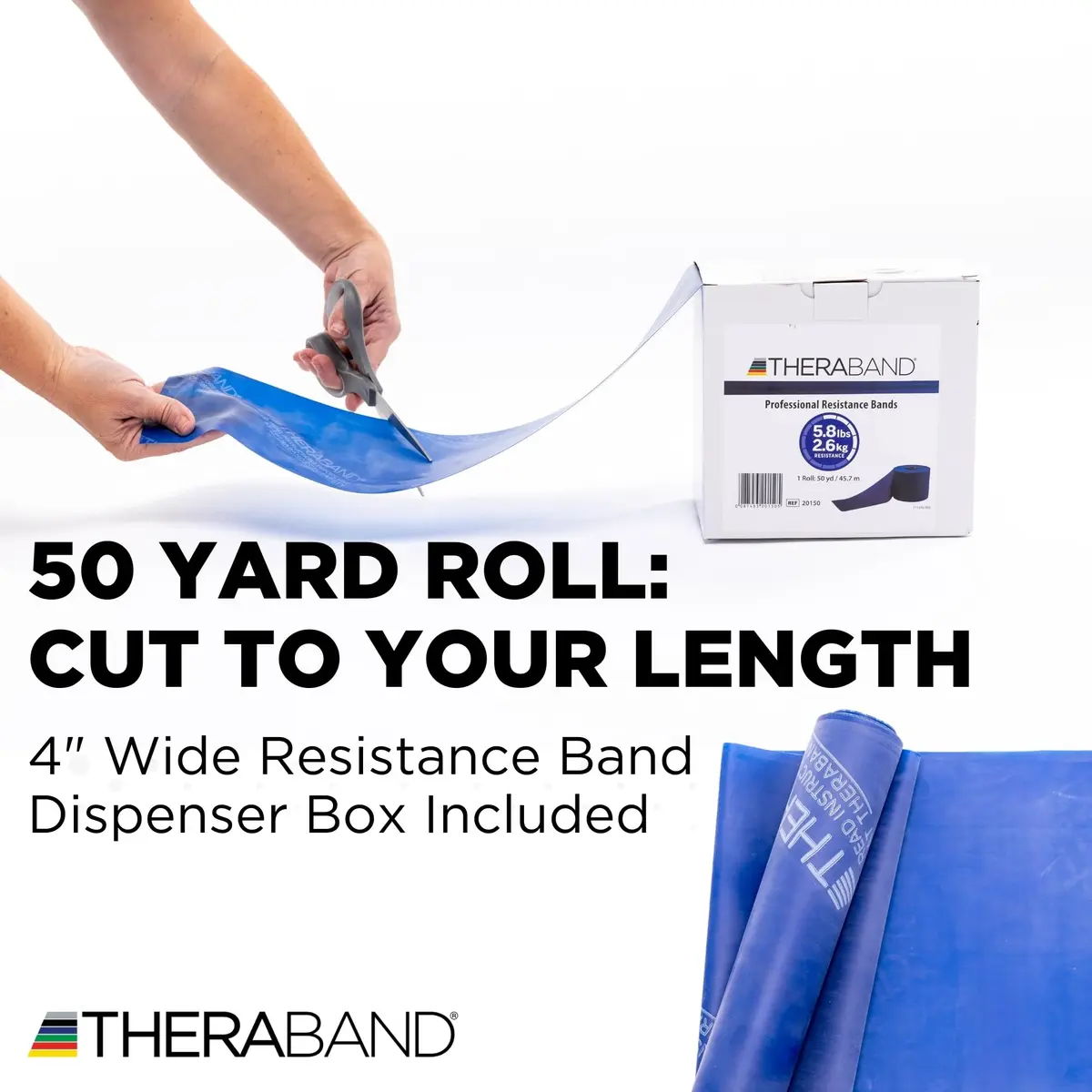 THERABAND Resistance Band, Exercise, Workout, Physical Therapy, Body, Blue | Customizable Latex Resistance for All Levels - view 2