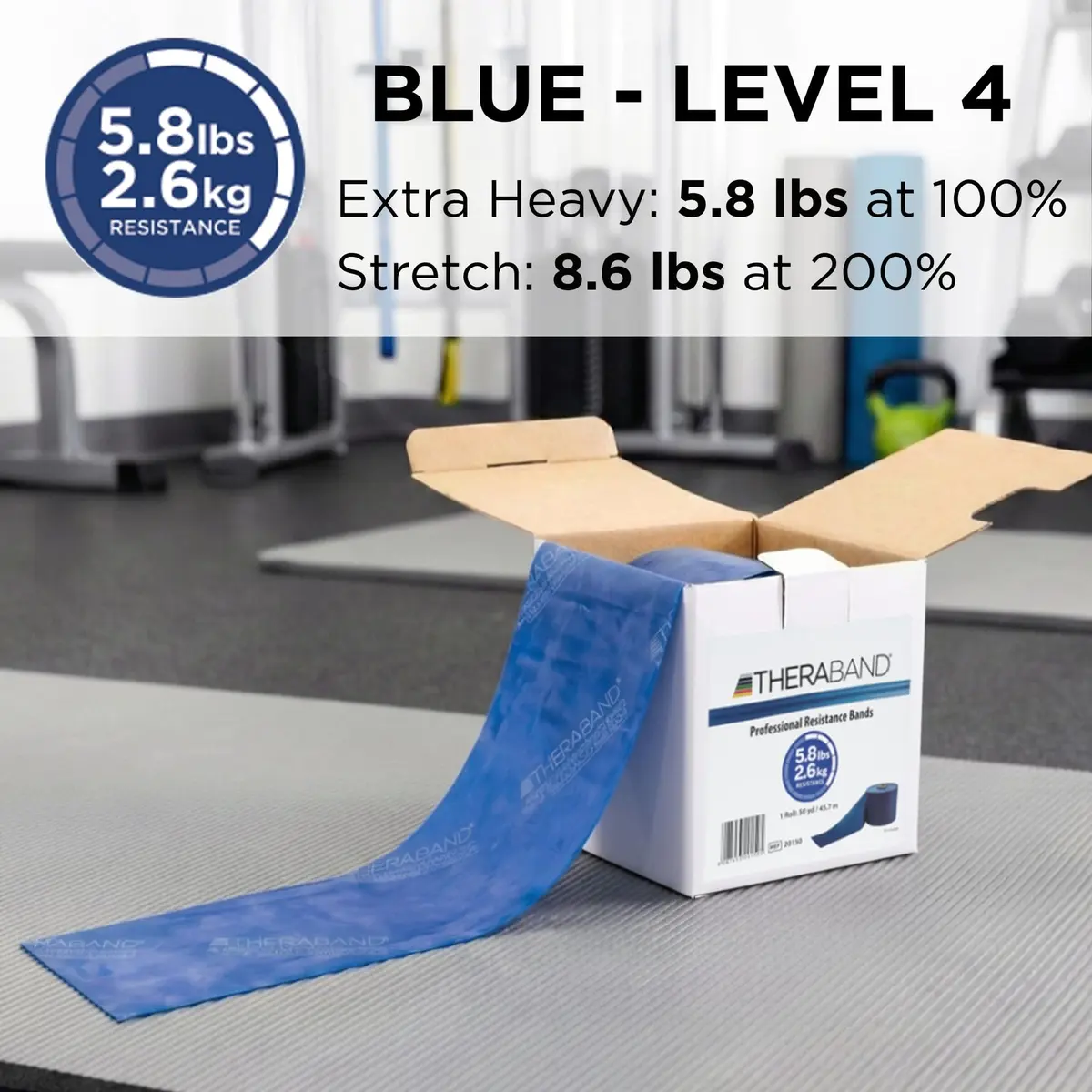 THERABAND Resistance Band, Exercise, Workout, Physical Therapy, Body, Blue | Customizable Latex Resistance for All Levels - view 3