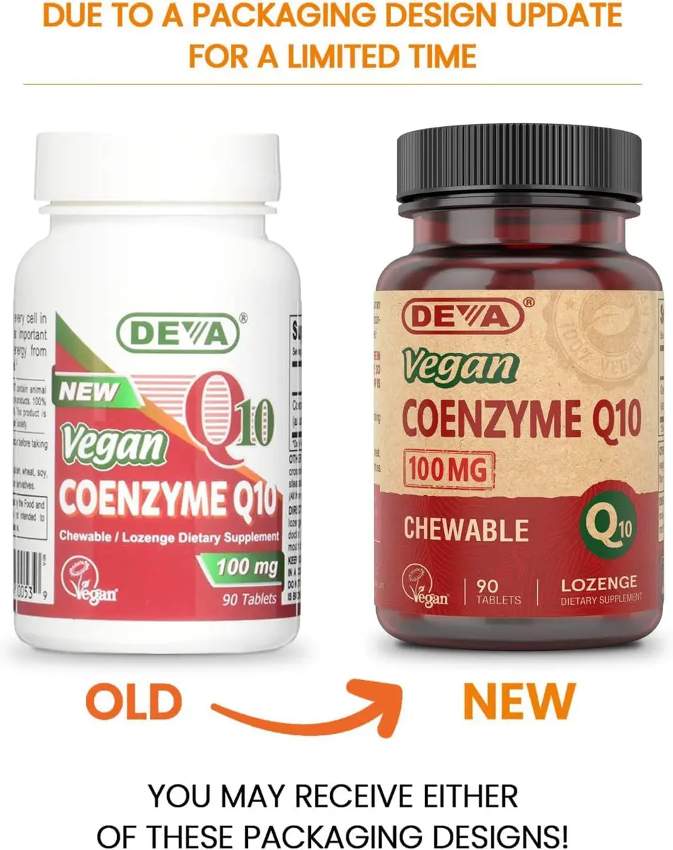 DEVA Vegan Vitamins Coenzyme Q10 100mg | Chewable, 90 Tablets, Pack of 2 for Heart & Energy Support - view 2