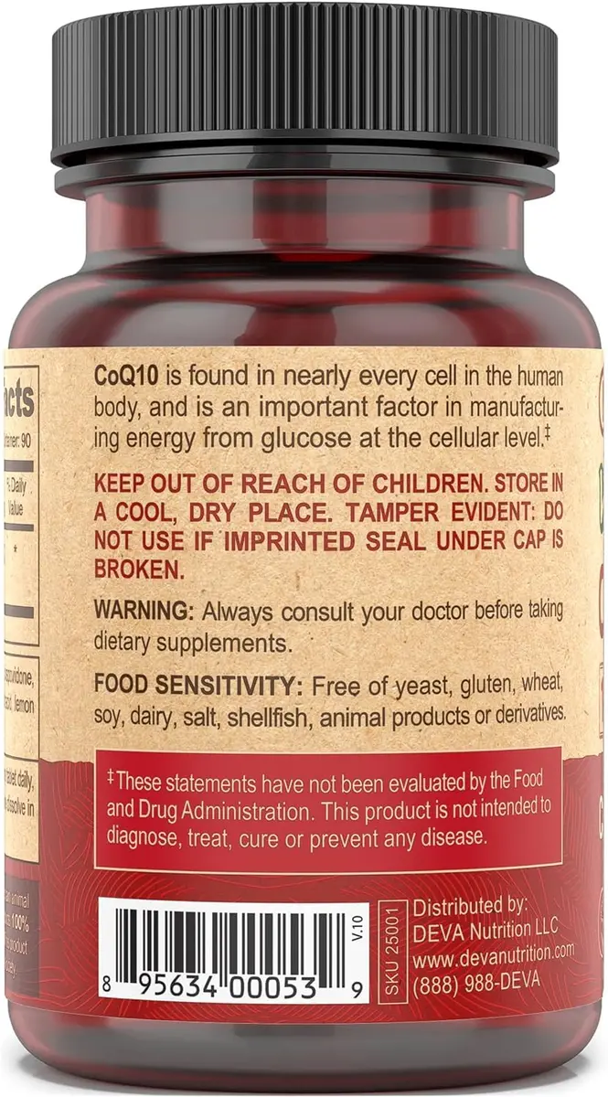 DEVA Vegan Vitamins Coenzyme Q10 100mg | Chewable, 90 Tablets, Pack of 2 for Heart & Energy Support - view 4