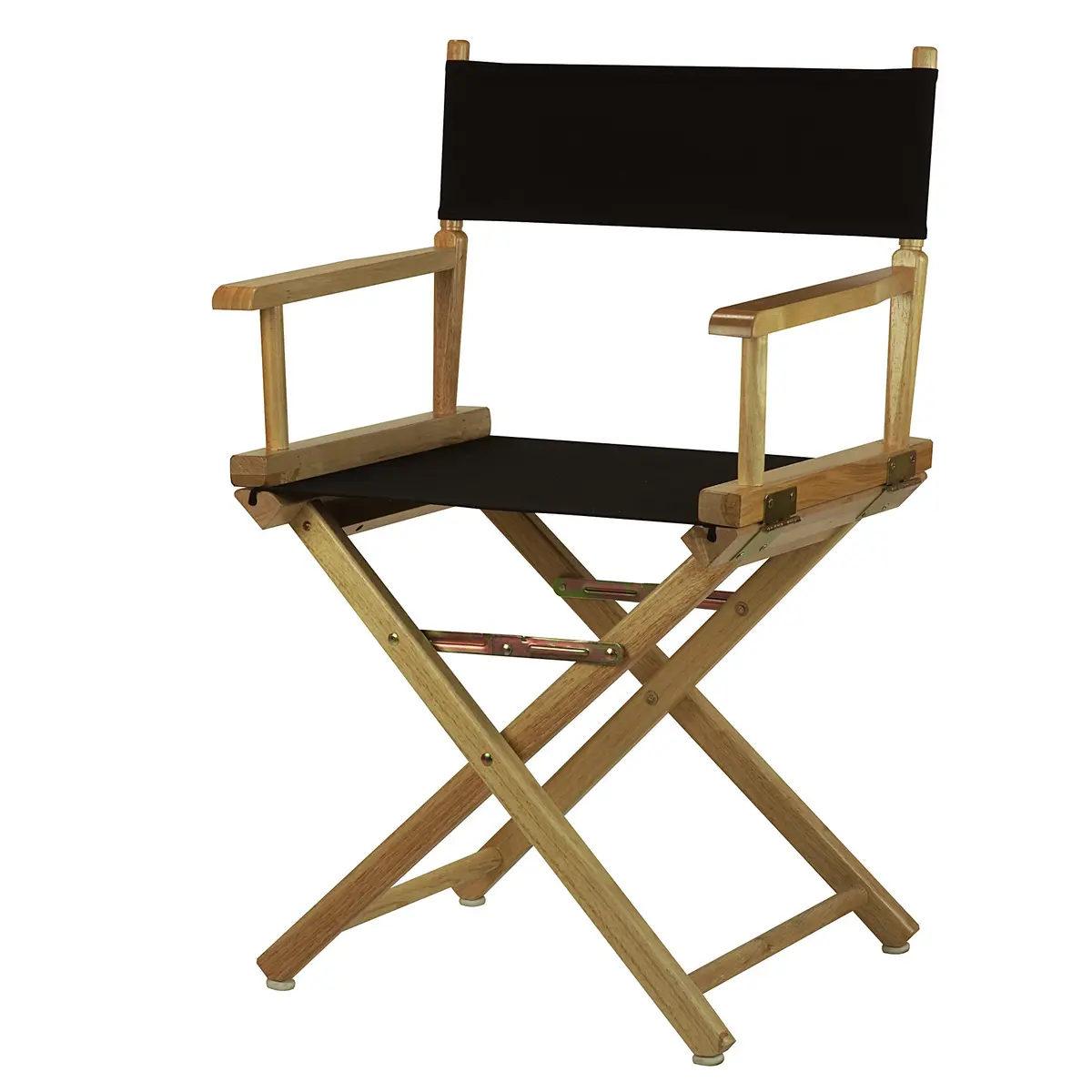Casual Home 18" Director's Chair Natural Frame with Black Canvas | Classic Foldable Wooden Seat for Home & Events - main product image
