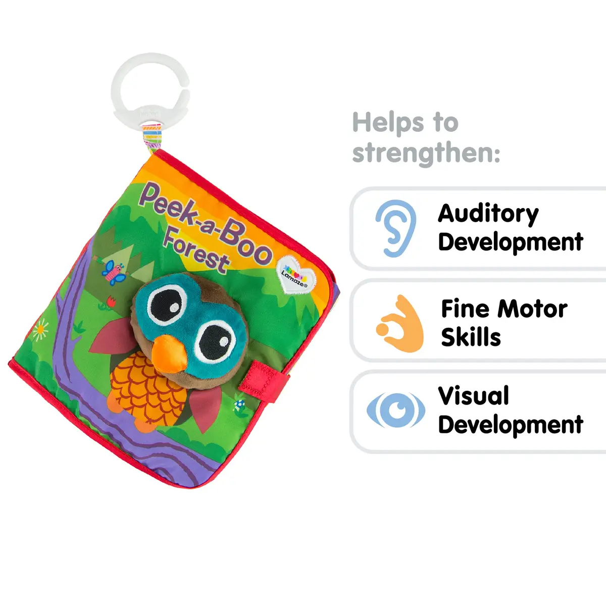 Lamaze Peek-A-Boo Forest Soft Baby Book - Cloth Book for Sensory Play & Teething, 6 Months+ - view 5