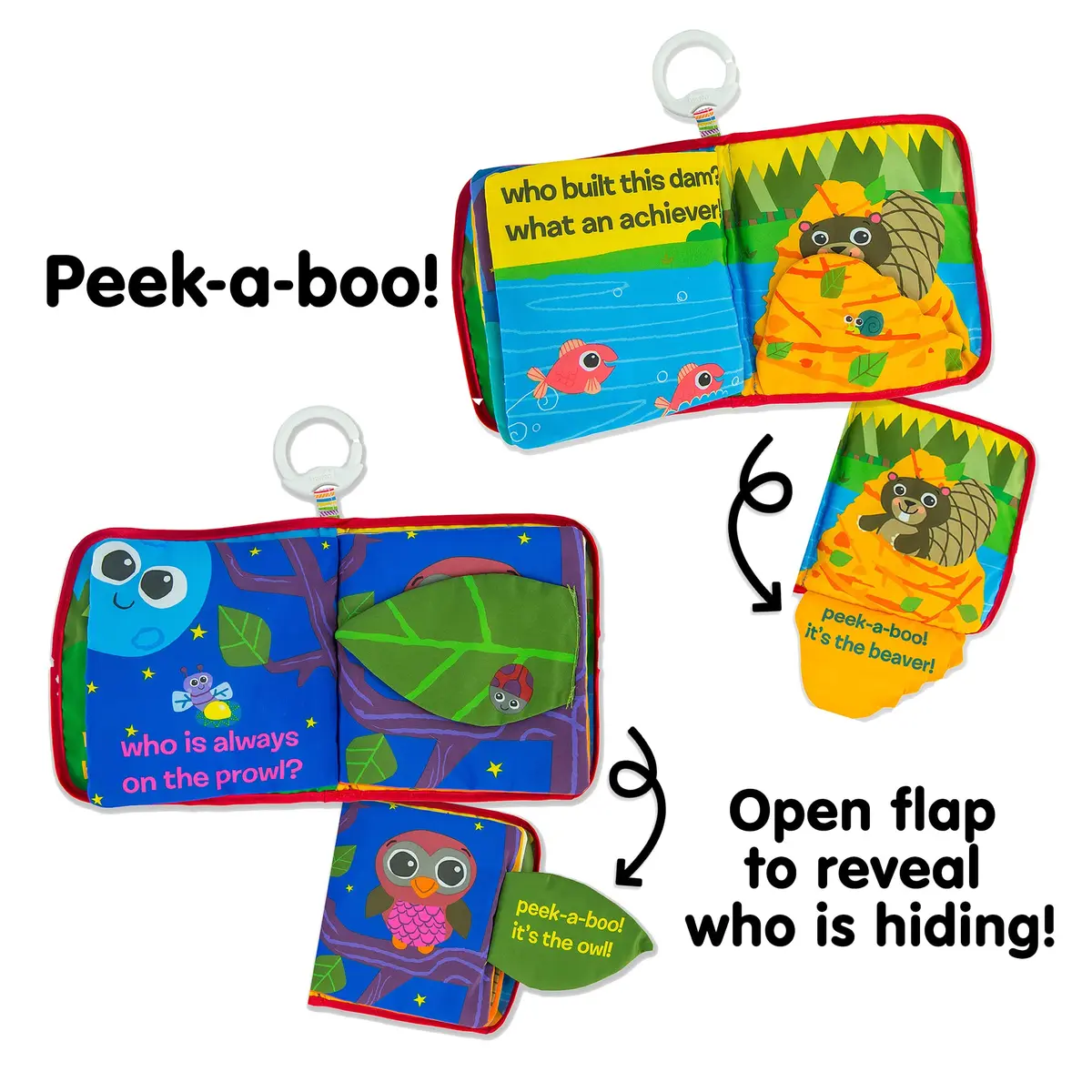 Lamaze Peek-A-Boo Forest Soft Baby Book - Cloth Book for Sensory Play & Teething, 6 Months+ - view 2