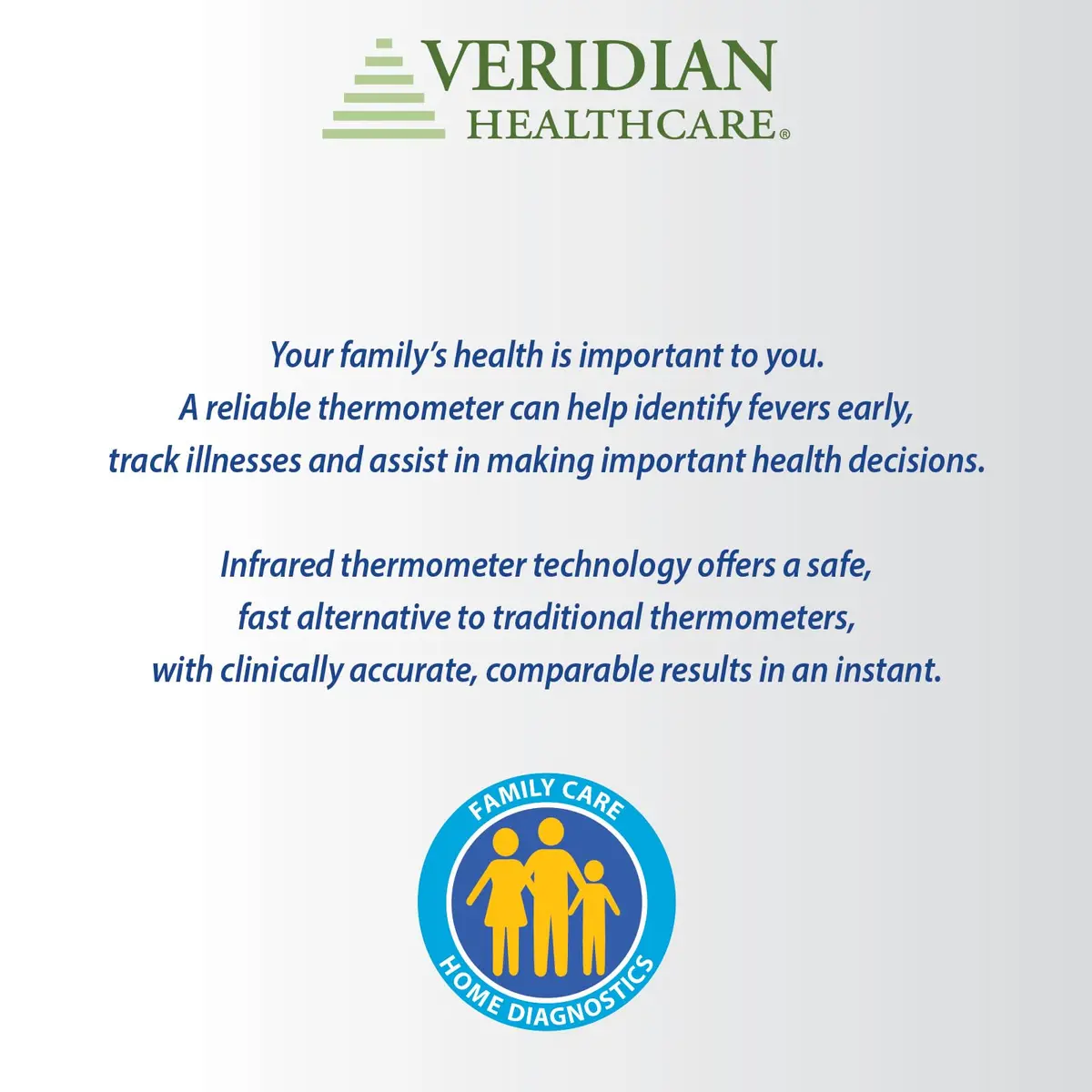 Veridian Healthcare Temple Thermometer | Infrared Measurements | Fast 6-Second Readout | Fever Alert | Backlit Display | Programmable Timer | 1-Year Warranty (Pack of 2) - view 9