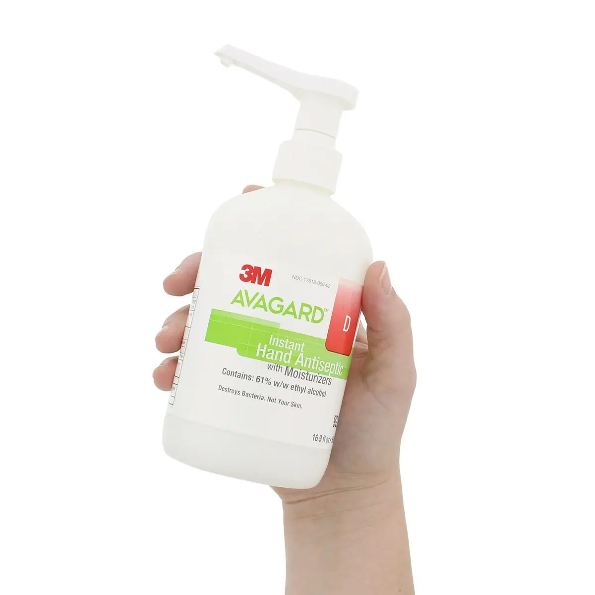 3M Avagard D Hand Sanitizer Gel with Moisturizer 500ml (16.9 Fl Oz) | Antiseptic & Non-Drying Formula - view 3