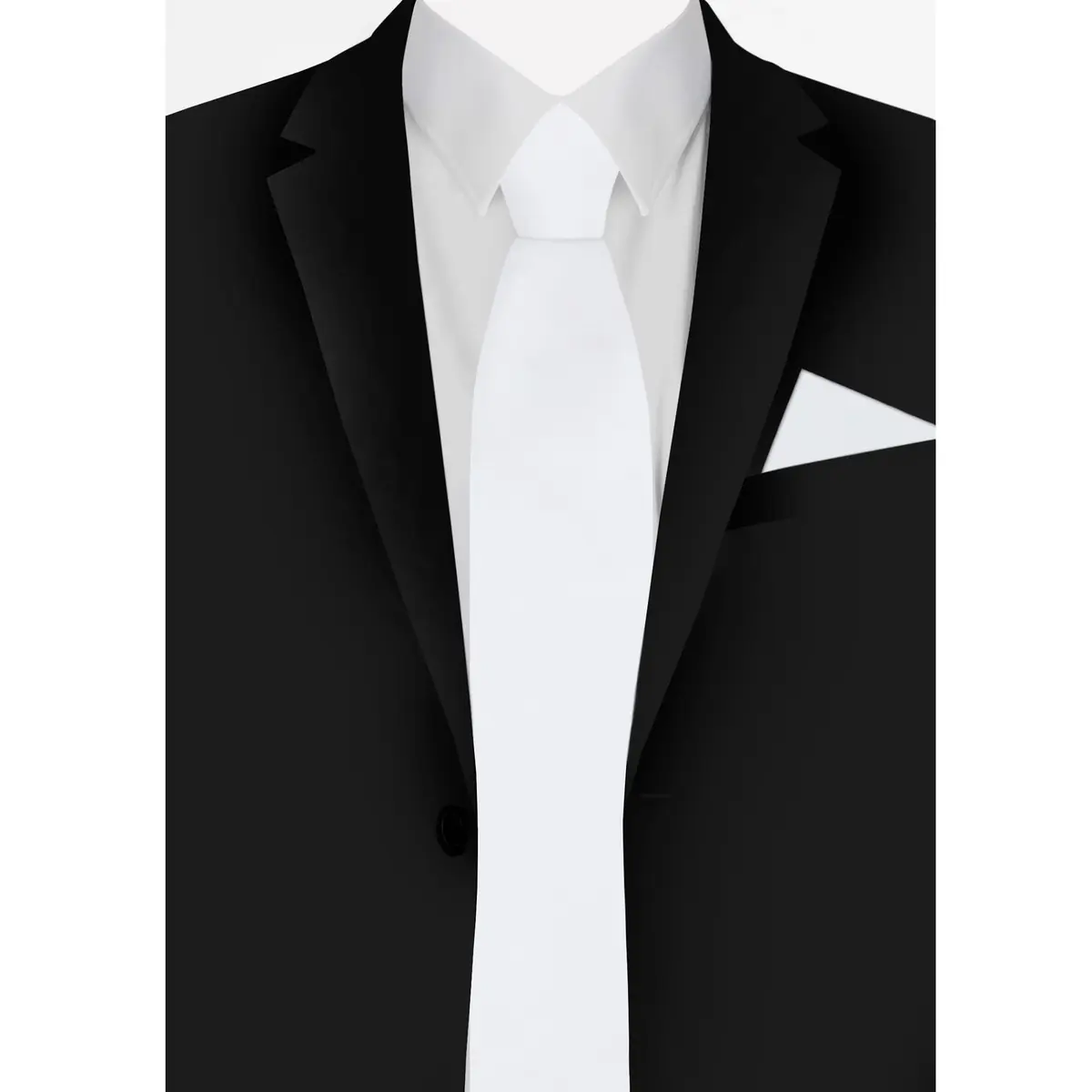 Jacob Alexander Men's Pocket Square Solid Color Handkerchief - White | Classic Satin Microfiber Finish (12" x 12") - view 4