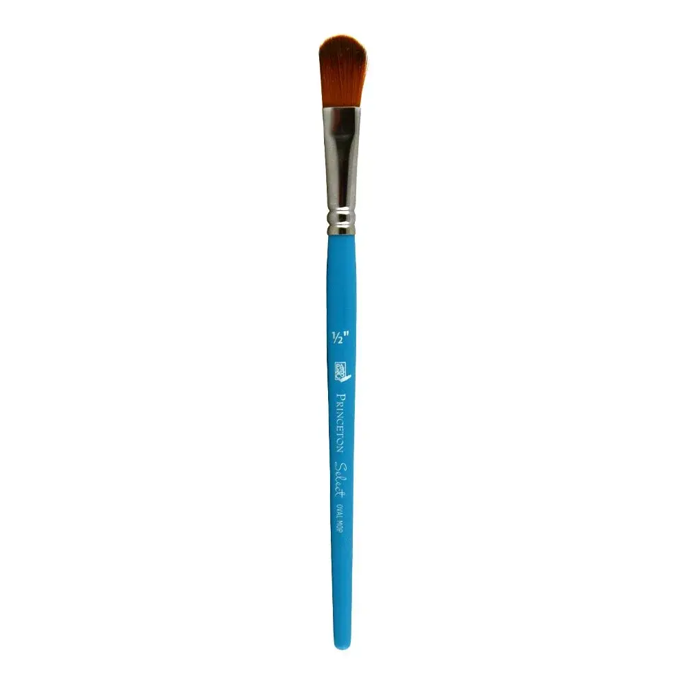 Princeton Select Artiste Series 3750 Oval Mop Paint Brush 1.27 cm (1/2 Inch) | Synthetic Bristle for Acrylic, Watercolor, Oil - main product image