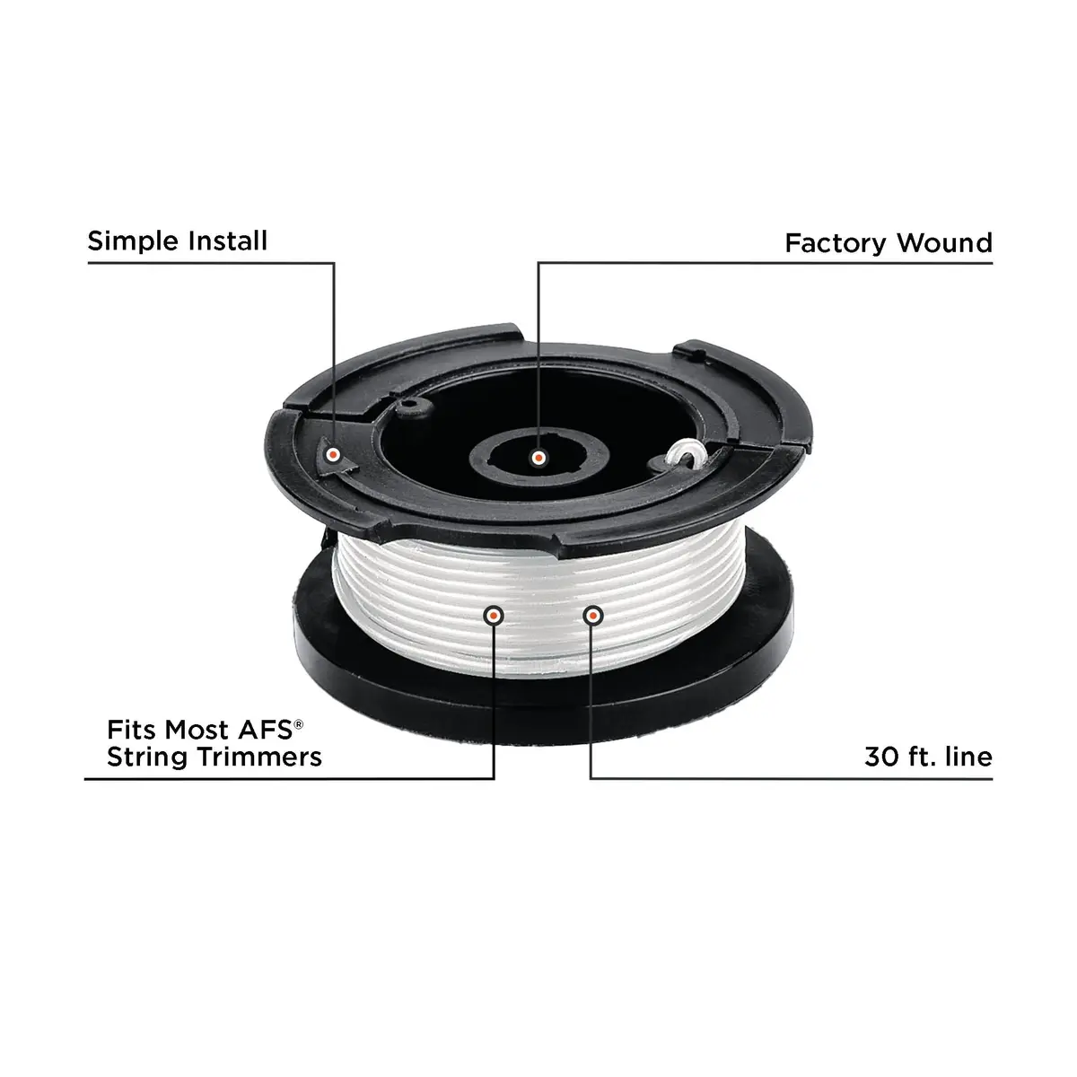Black+Decker Replacement Spool 30 ft .065-Inch | Auto Feed String Trimmer Line 2-Pack - view 2