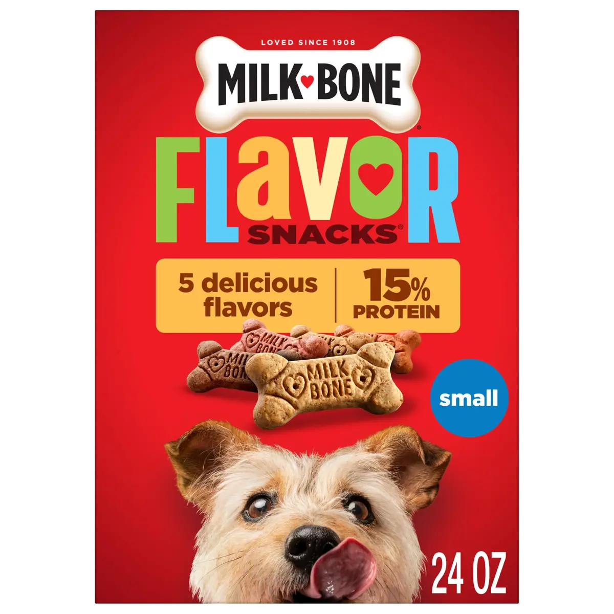Milk-Bone Flavor Snacks Small Dog Treats 24 Oz. | Vitamin-Fortified, Wholesome & Crunchy - main product image