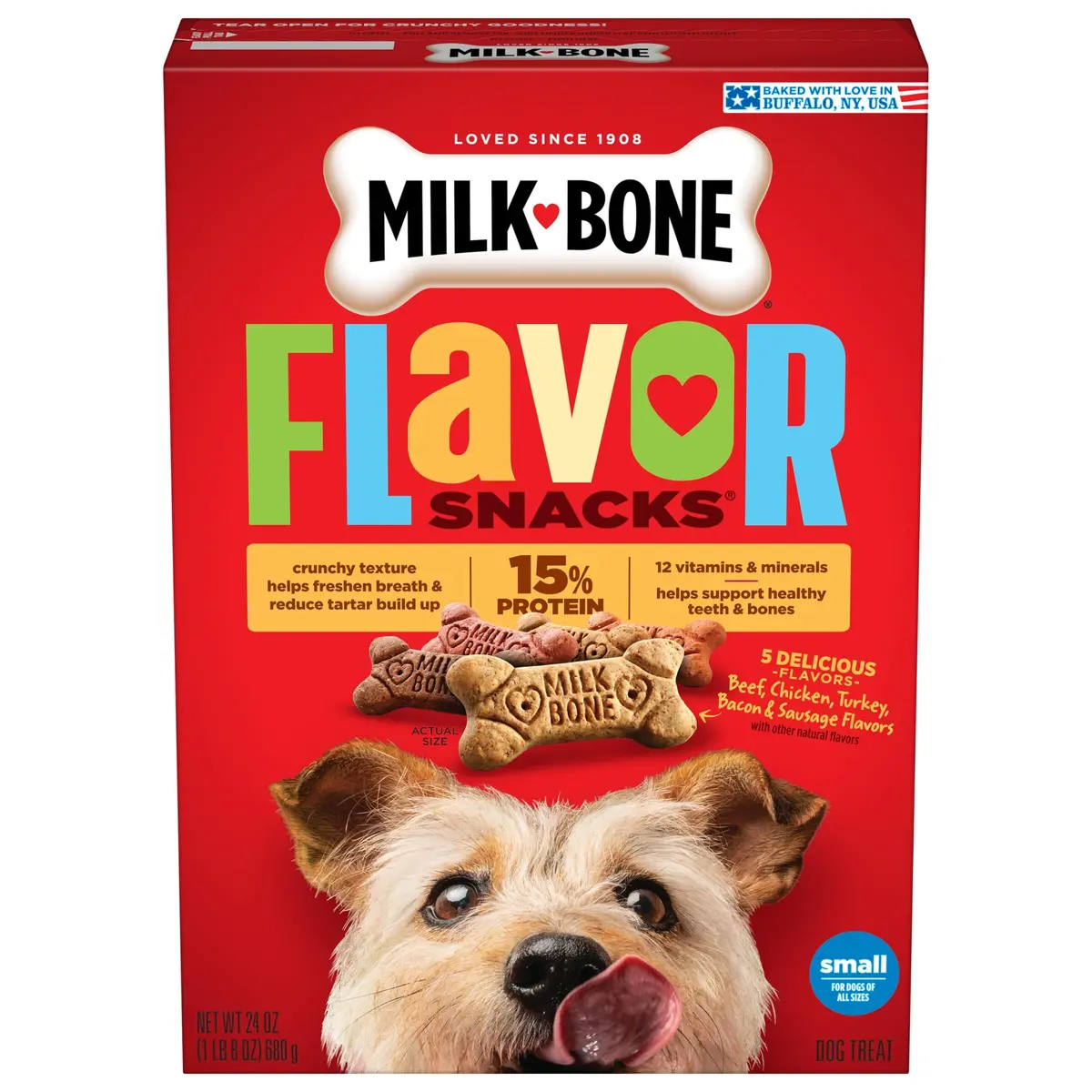 Milk-Bone Flavor Snacks Small Dog Treats 24 Oz. | Vitamin-Fortified, Wholesome & Crunchy - view 9