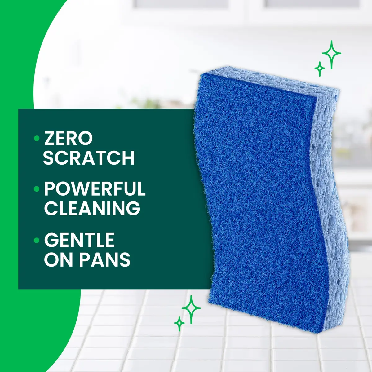 Scotch-Brite Zero Scratch Scrub Sponge 6 Pack | Cleans 3x Quicker, Non-Scratch - view 3