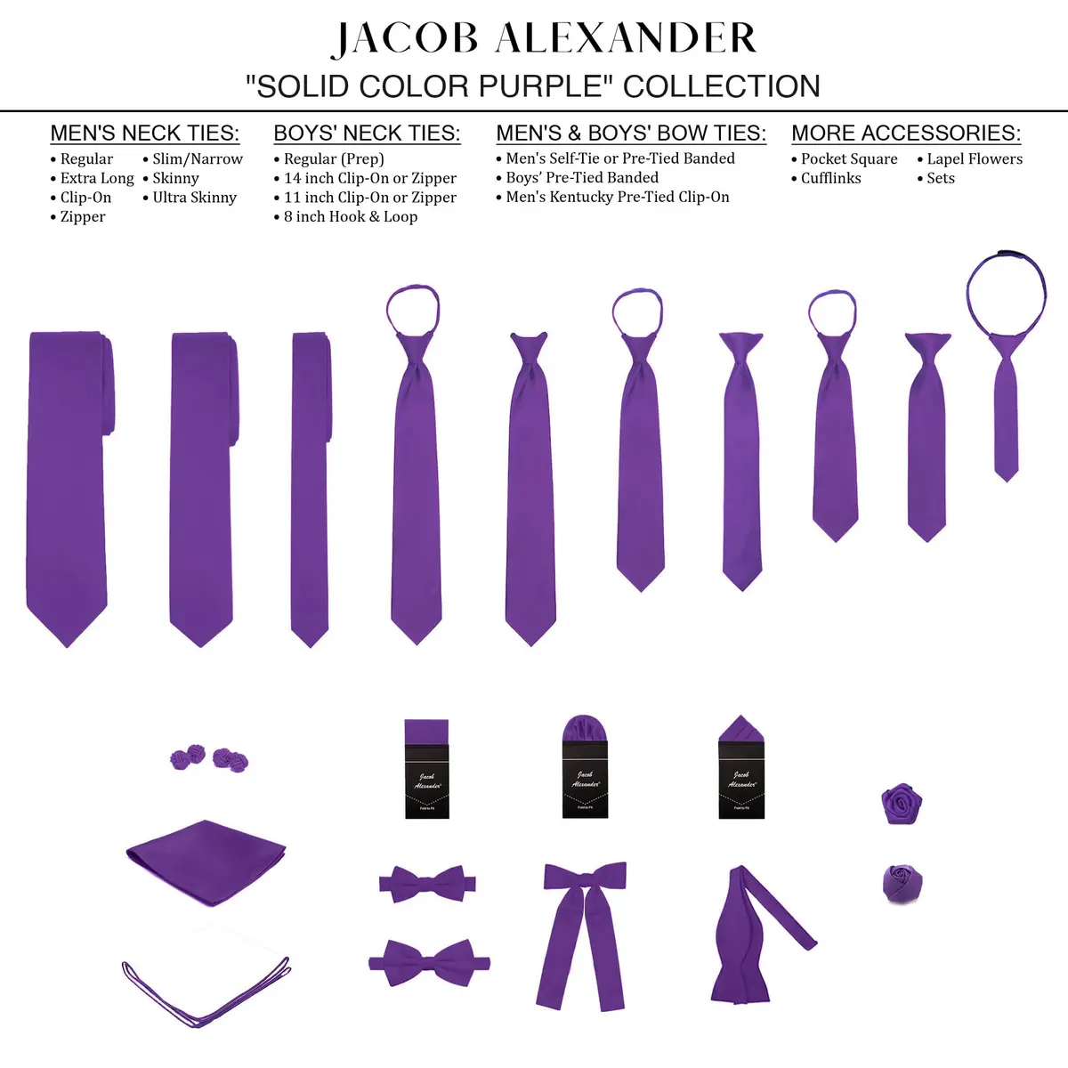 Jacob Alexander Men's Pocket Square Solid Color Handkerchief - Purple | 12" x 12" Satin Microfiber - view 6