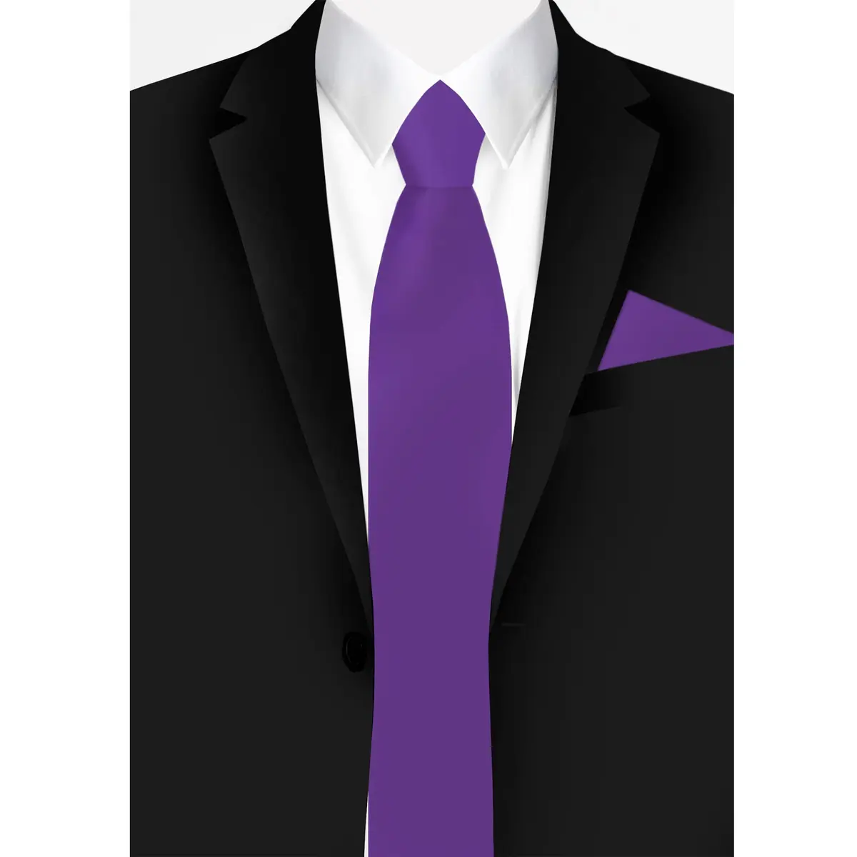 Jacob Alexander Men's Pocket Square Solid Color Handkerchief - Purple | 12" x 12" Satin Microfiber - view 4