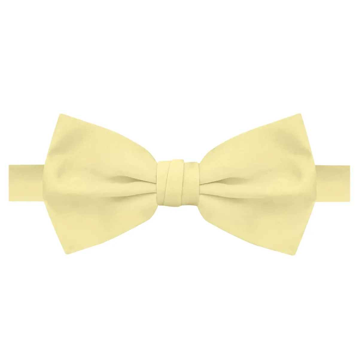Jacob Alexander Men's Pretied Banded Adjustable Solid Color Bowtie - Yellow | Satin Microfiber Finish, Fits up to 23 Neck - main product image