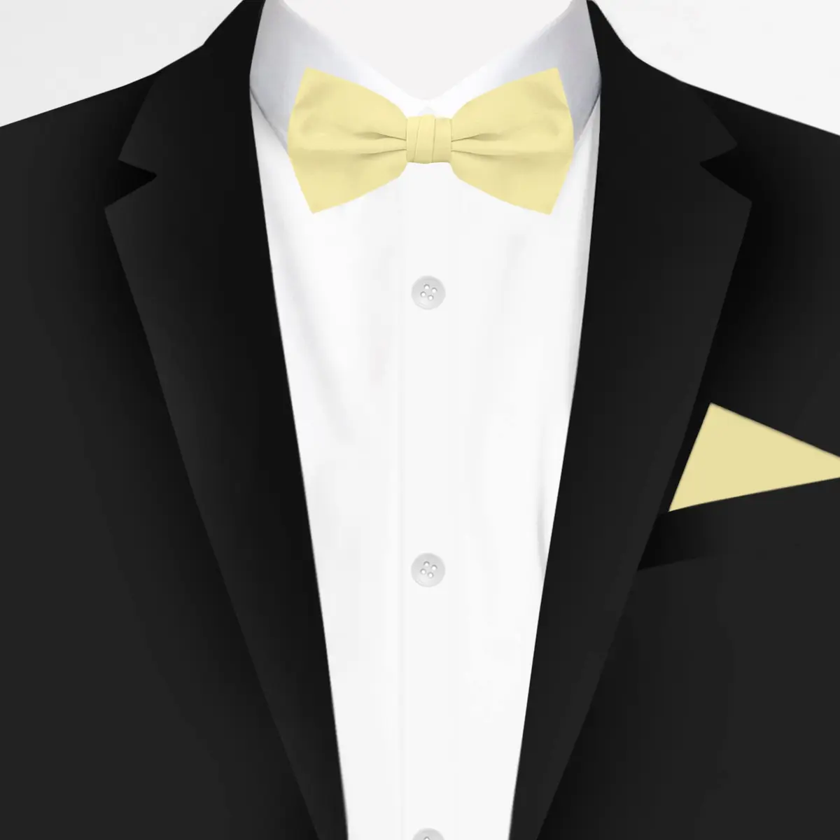 Jacob Alexander Men's Pretied Banded Adjustable Solid Color Bowtie - Yellow | Satin Microfiber Finish, Fits up to 23 Neck - view 2