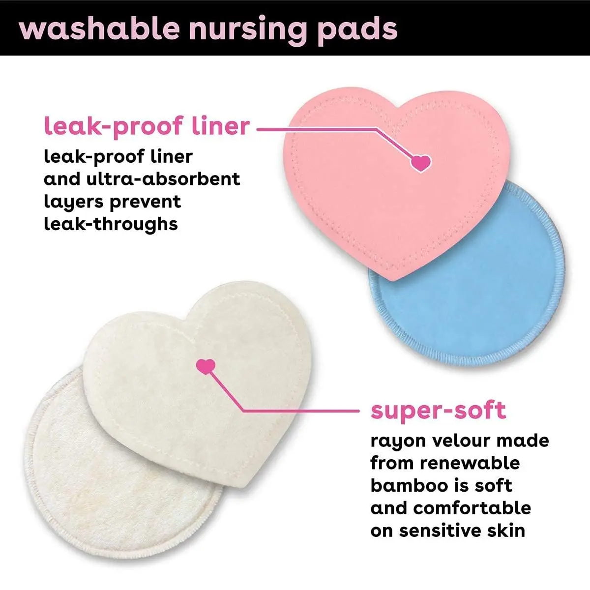 Bamboobies Nursing Pads for Breastfeeding, 8 Pads (Ultra Thin & Overnight) | USA Import with Duties Included - view 3