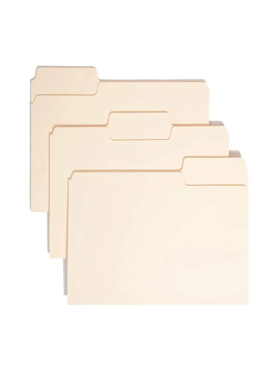SMEAD SuperTab Heavyweight File Folder, Oversized 1/3-Cut Tab, Letter Size, Manila, 50 Per Box - main product image