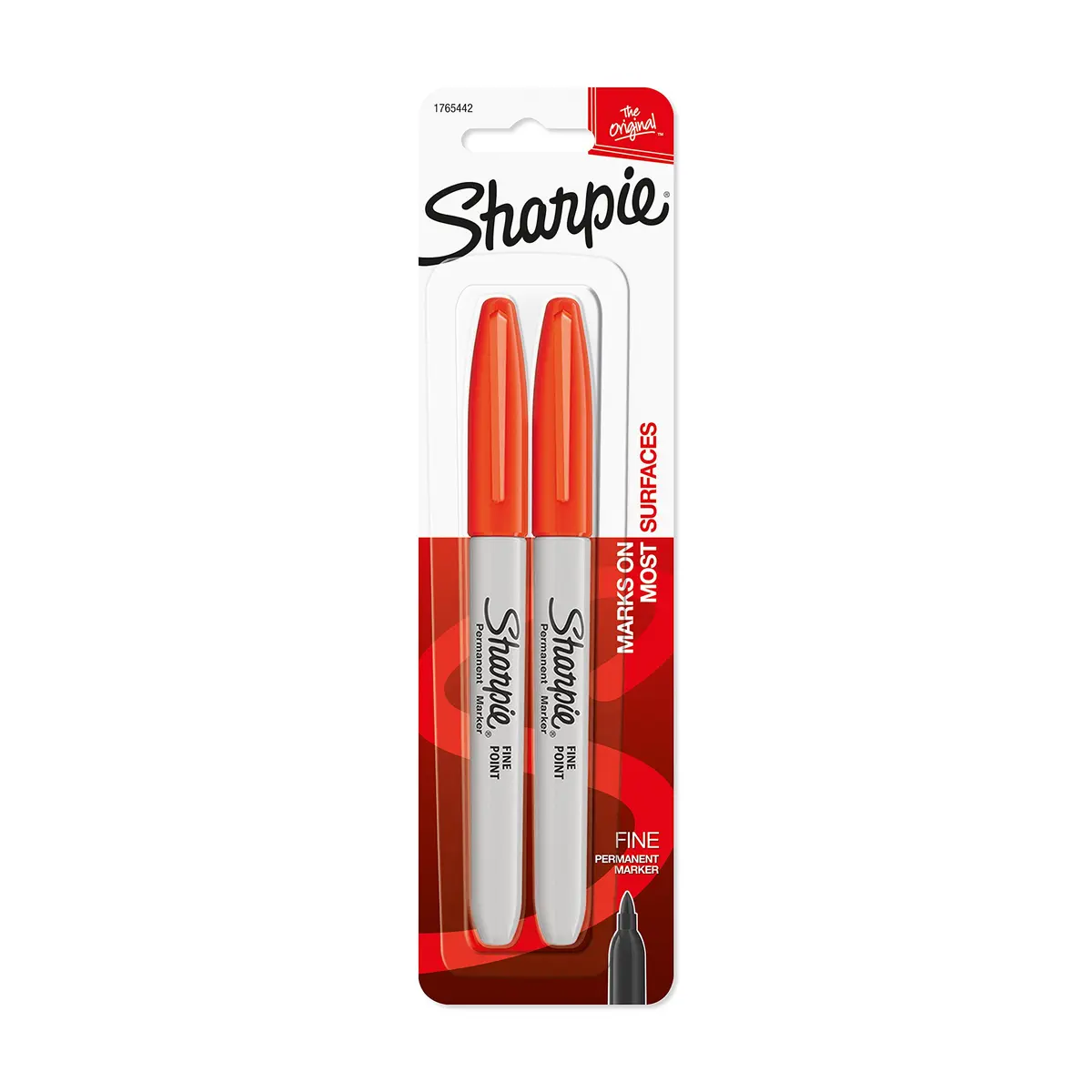 Sharpie Permanent Markers Fine Point, Orange | Vibrant, Water & Fade-Resistant Ink (2 Pack) - main product image
