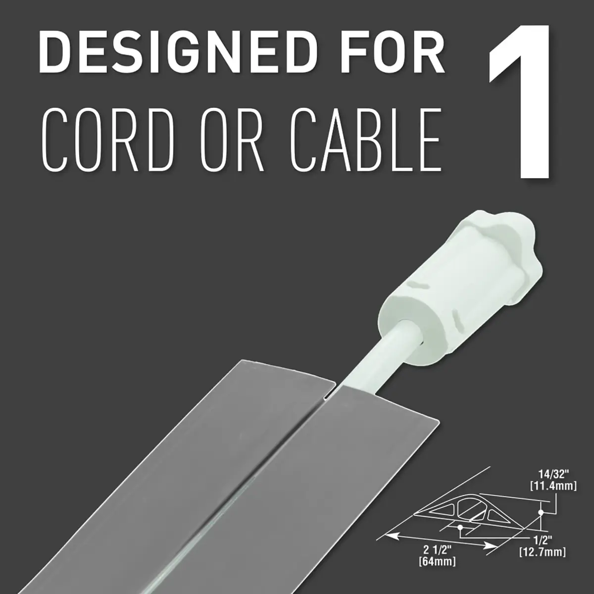 Wiremold Corduct Floor Cord Management Kit, Gray Rubber Cable Cover 5 ft (1.52 m) | Hides Cords for Trip-Free Floors - view 3