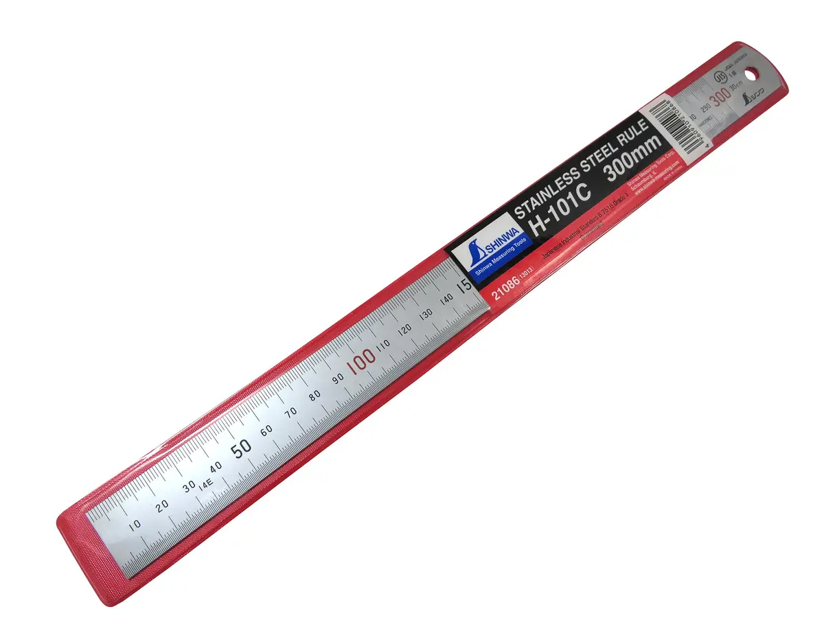 Accpo Shinwa H101-C 300 mm Rigid Metric Machinist Ruler .5 mm & mm Markings | Zero Glare Stainless Steel - view 3