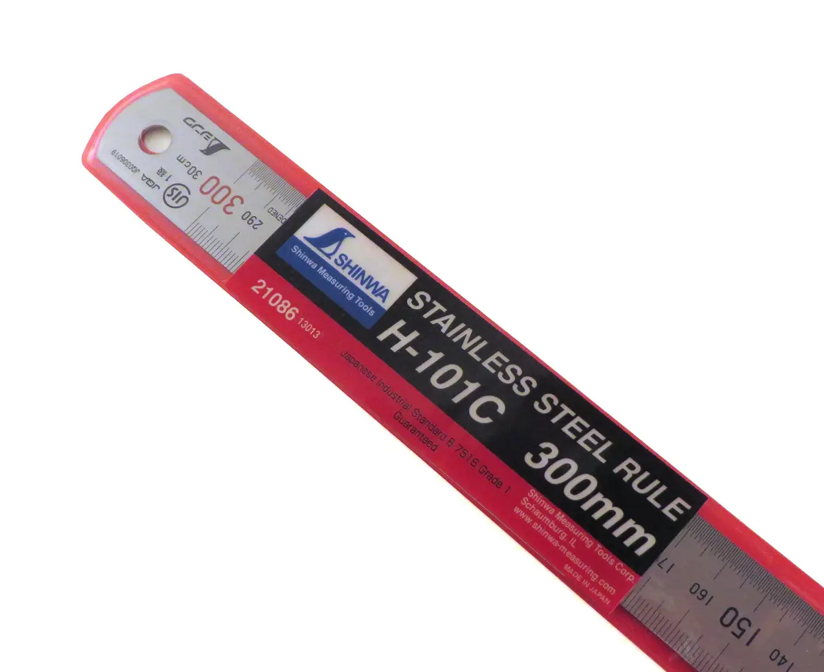 Accpo Shinwa H101-C 300 mm Rigid Metric Machinist Ruler .5 mm & mm Markings | Zero Glare Stainless Steel - view 4