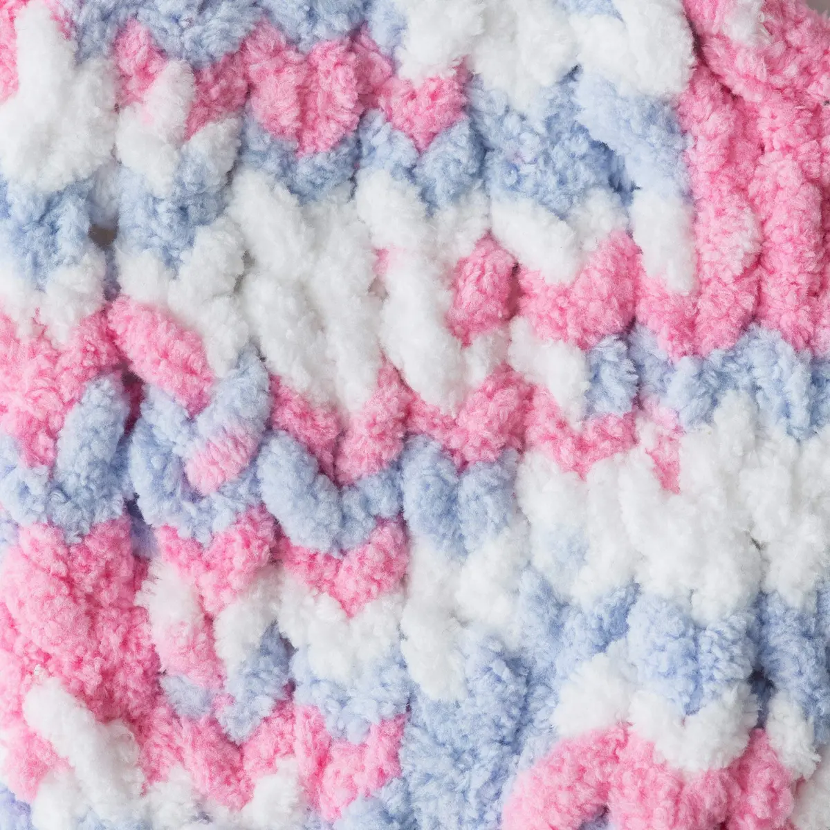 Bernat Baby Blanket Yarn Pink Blue Ombre 100g (3.5oz) | Soft Chenille-Style Yarn for Crochet & Knitting - view 3
