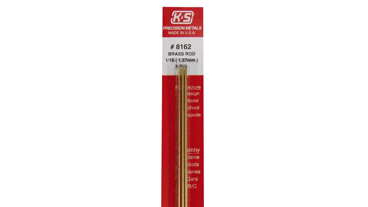K & S Precision Metals Round Brass Rod 8162 1/16" OD 12" | Ideal for DIY Crafts & Electrical (110-120 chars) - view 2