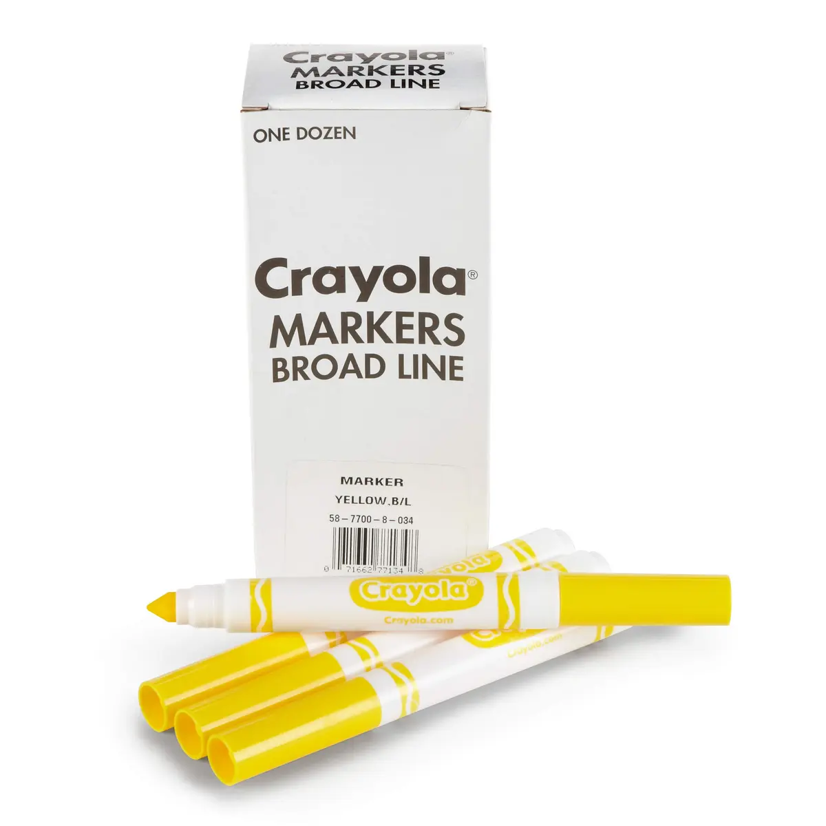 Crayola Broad Line Markers - Yellow (12ct) | Non-Toxic Water-Based Ink for Paper - view 2