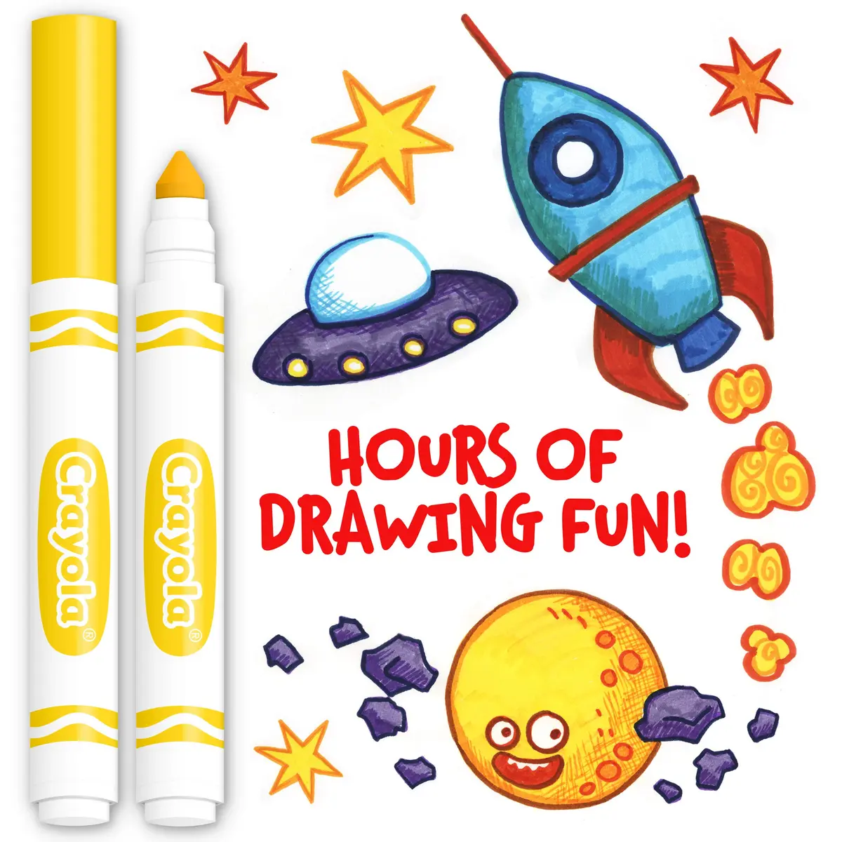 Crayola Broad Line Markers - Yellow (12ct) | Non-Toxic Water-Based Ink for Paper - view 4