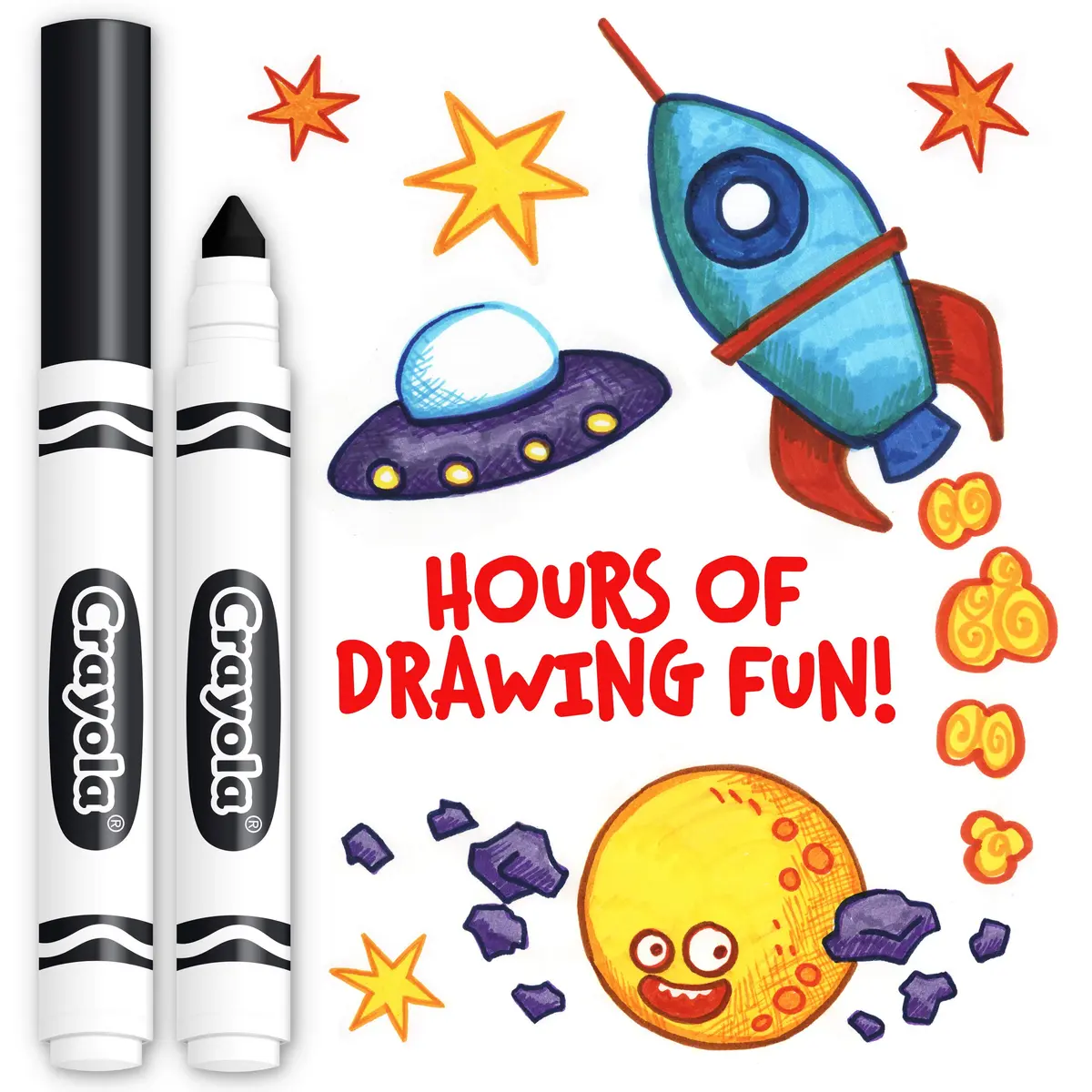 Crayola Broad Line Markers - Black (12 Count, 2mm+ Tip) | Non-Toxic, Water-Based Ink for Paper - view 4