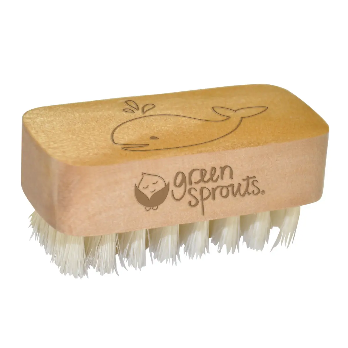 Green Sprouts Nail Brush | Soft Natural Bristles for Baby's Nails, Small Size, Green Handle - view 3