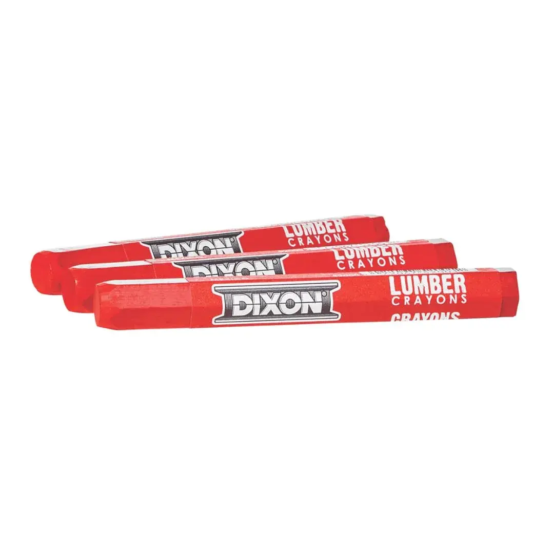 Dixon Industrial Lumber Marking Crayons Soft-Red 12-Pack | Fade-Proof, Water-Proof, Smear-Proof - view 3