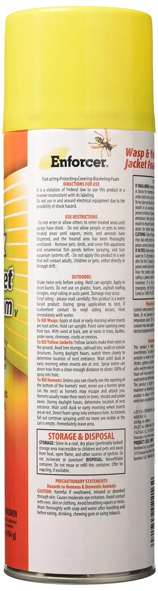 Enforcer Wasp & Yellow Jacket Foam 16 oz | Fast-Acting Water-Based Formula for Pest Control - view 2