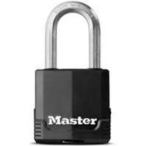 Master Lock 4-Pack Dual Ball Bearing Locking Padlock with Octagonal Boron-Carbide Shackle, Black - view 2