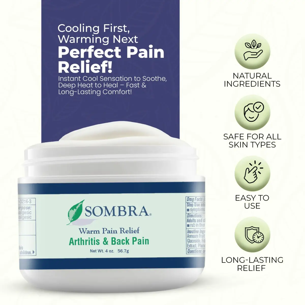 Sombra Warm Pain Relief Gel 4 oz (113.4 g) | Arthritis, Back Pain & Pre-Exercise Support - view 3