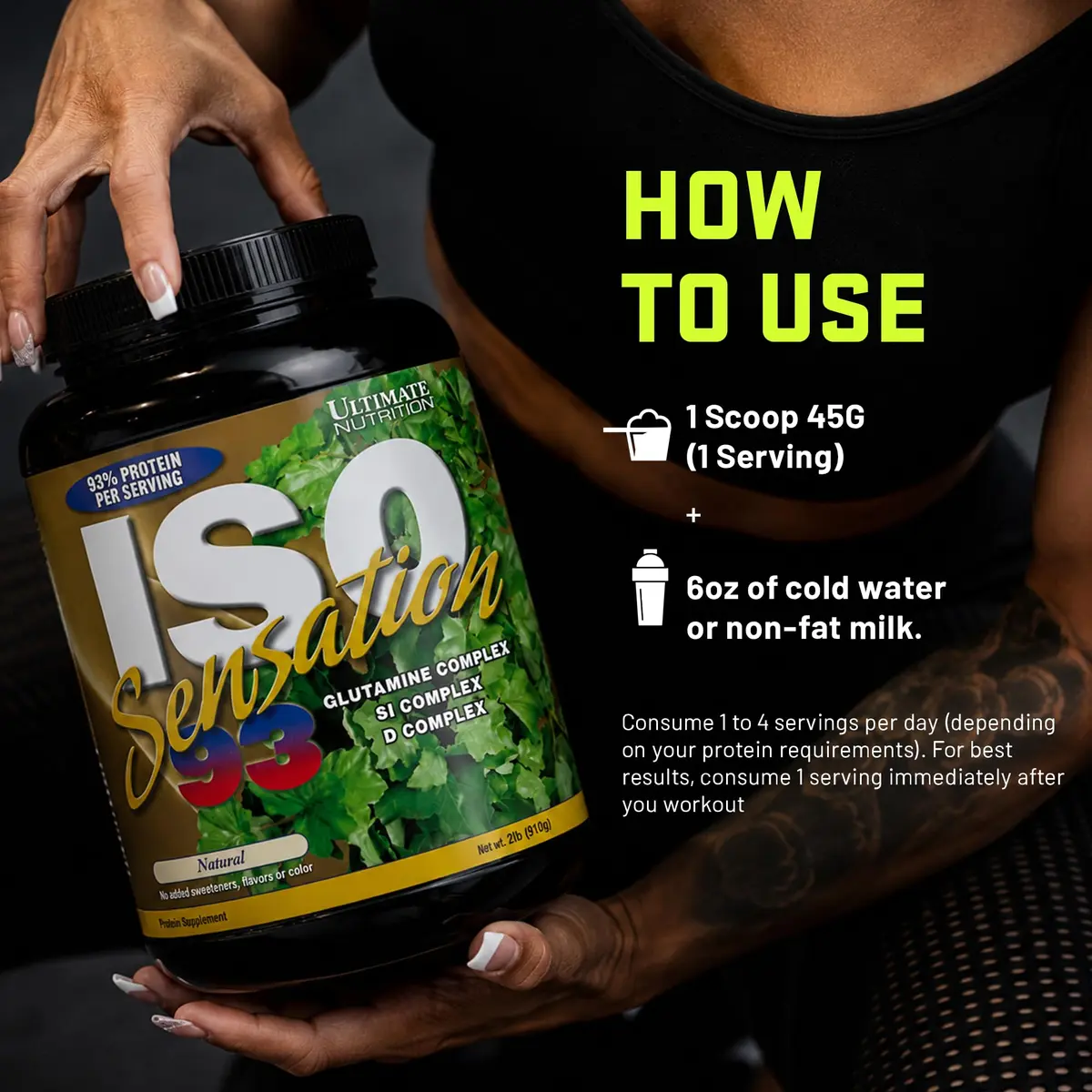 Ultimate Nutrition ISO Sensation 93 Whey Isolate, Natural, 2.27kg (5lb) | Supports Lean Muscle & Recovery - view 5