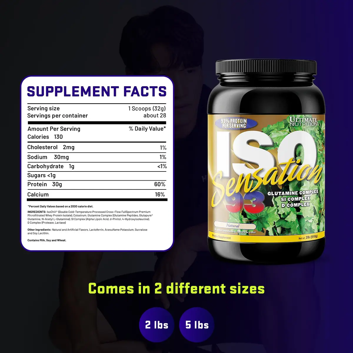 Ultimate Nutrition ISO Sensation 93 Whey Isolate, Natural, 2.27kg (5lb) | Supports Lean Muscle & Recovery - view 7